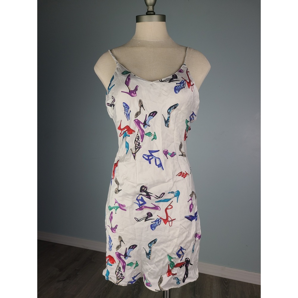 Y2K Handmade 100% Silk Slip Mini Dress Heels Carrie Bradshaw SATC 90s Dopamine